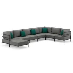 Ecksofa ETHAN Deluxe 6-Sitzer hellgrau