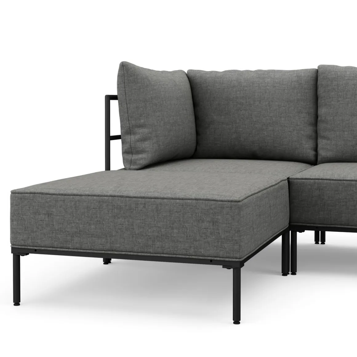 Ecksofa ETHAN Deluxe 6-Sitzer hellgrau