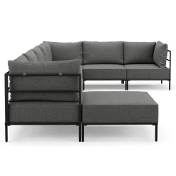 Ecksofa ETHAN Deluxe 6-Sitzer hellgrau