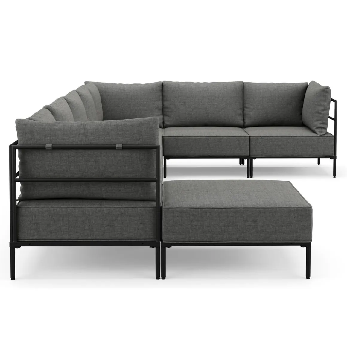 Ecksofa ETHAN Deluxe 6-Sitzer hellgrau