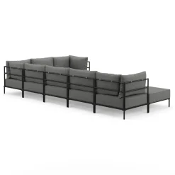 Ecksofa ETHAN Deluxe 6-Sitzer hellgrau