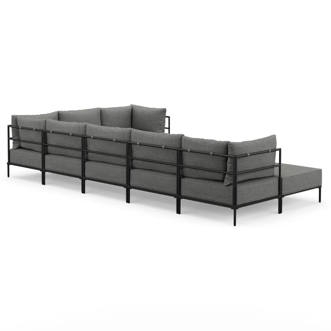 Ecksofa ETHAN Deluxe 6-Sitzer hellgrau