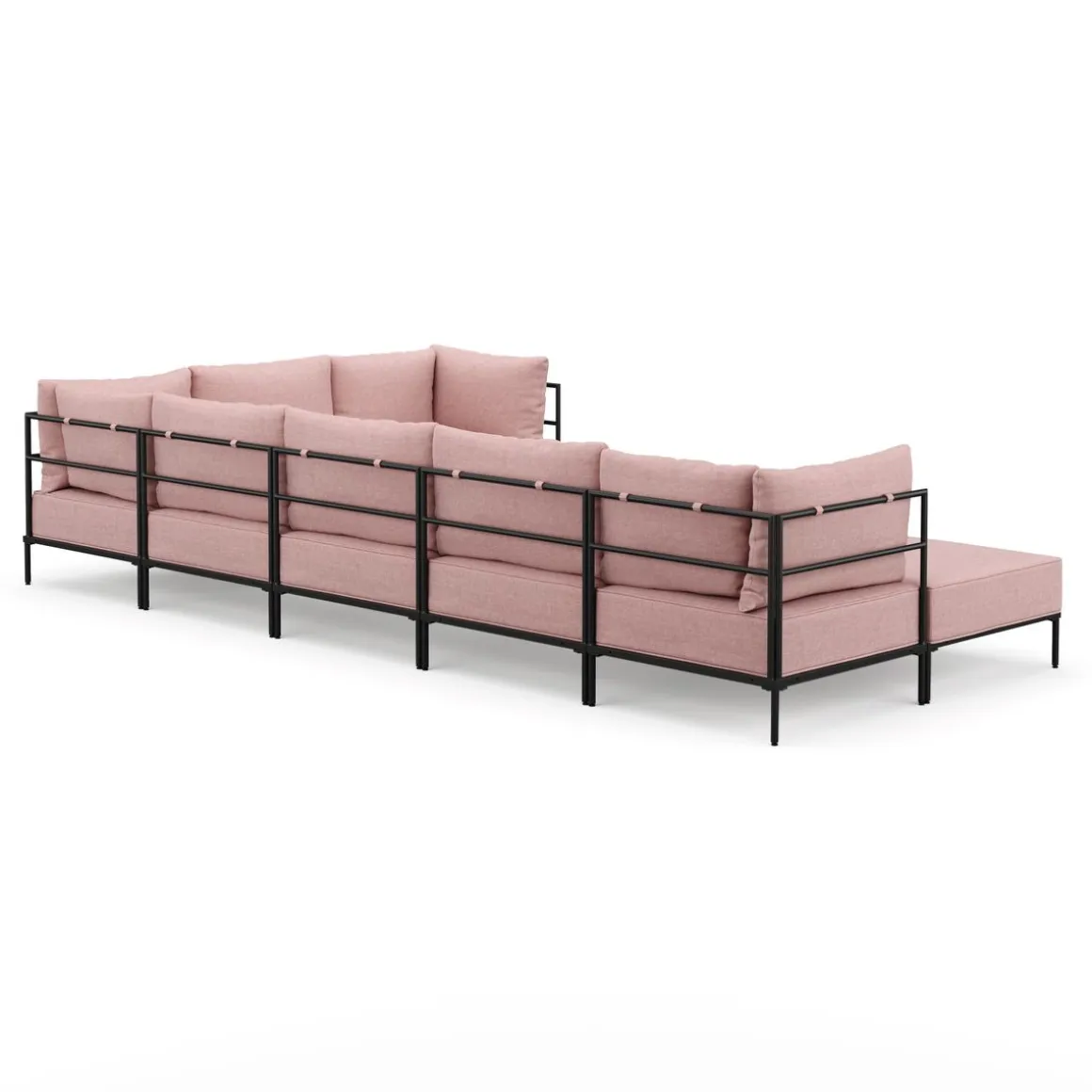 Ecksofa ETHAN Deluxe 6-Sitzer rosa