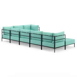 Ecksofa ETHAN Deluxe 6-Sitzer türkis