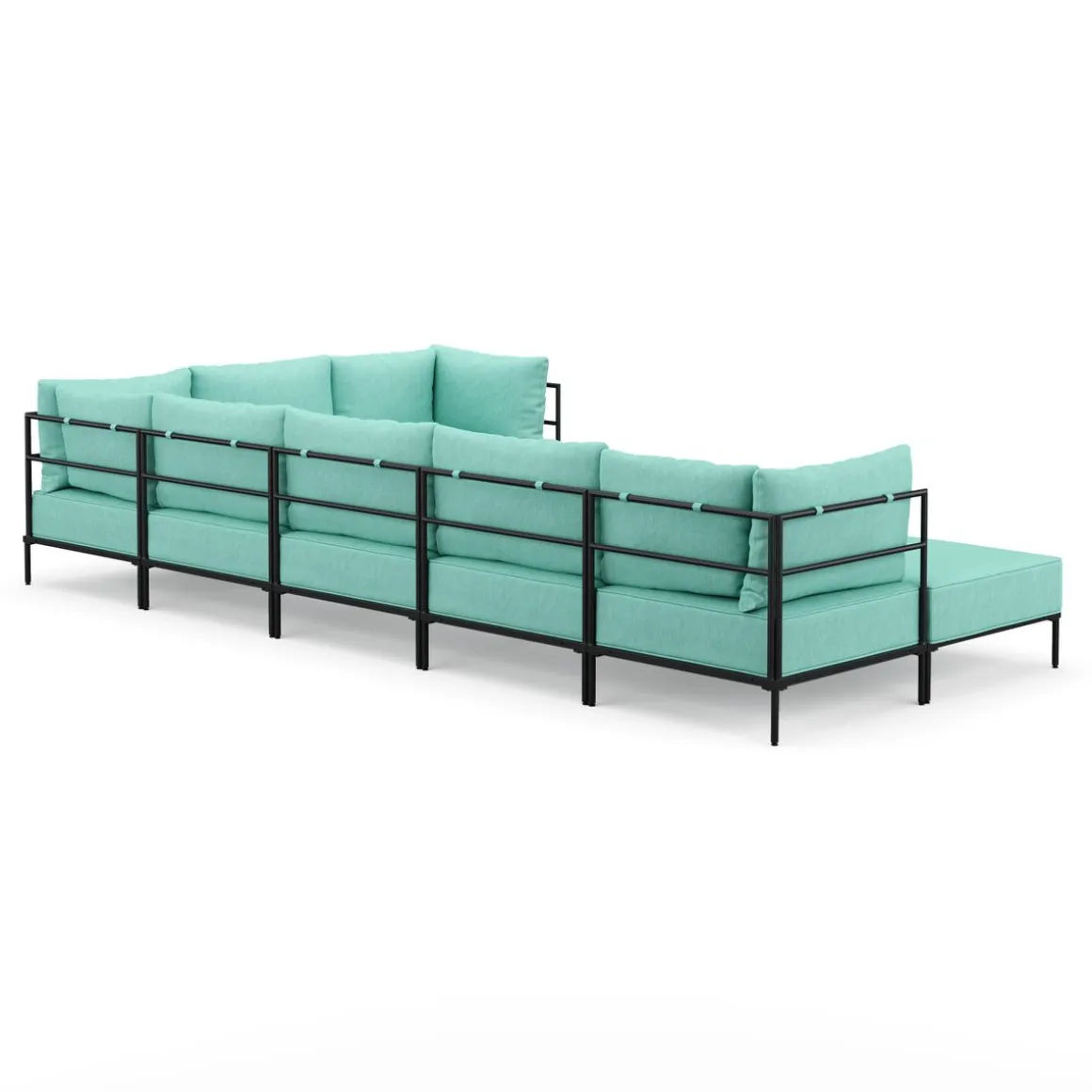Ecksofa ETHAN Deluxe 6-Sitzer türkis