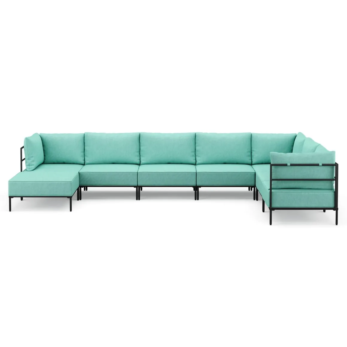 Ecksofa ETHAN Deluxe 6-Sitzer türkis
