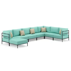 Ecksofa ETHAN Deluxe 6-Sitzer türkis