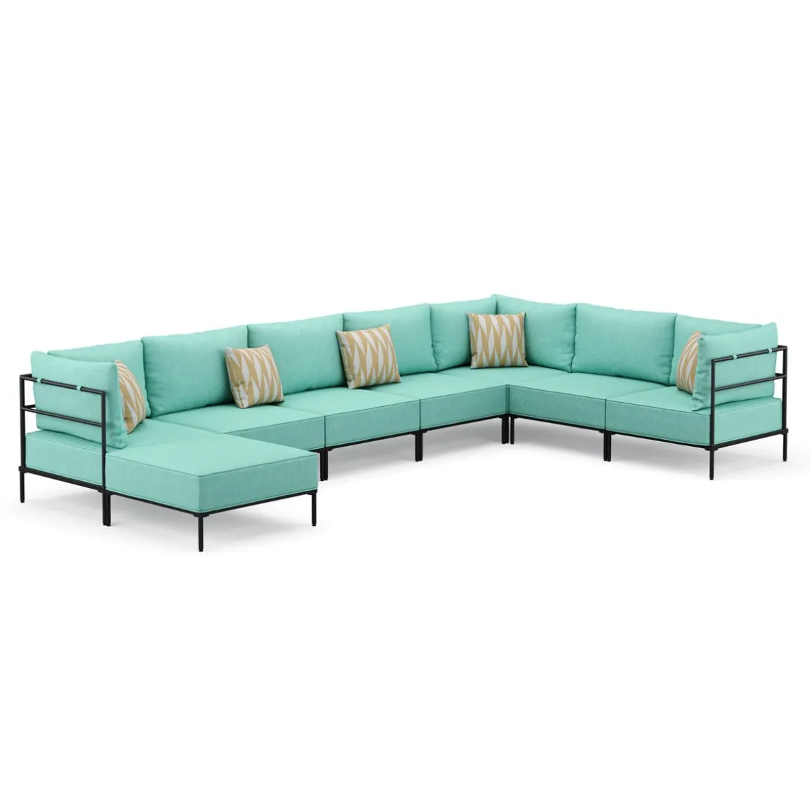 Ecksofa ETHAN Deluxe 6-Sitzer türkis
