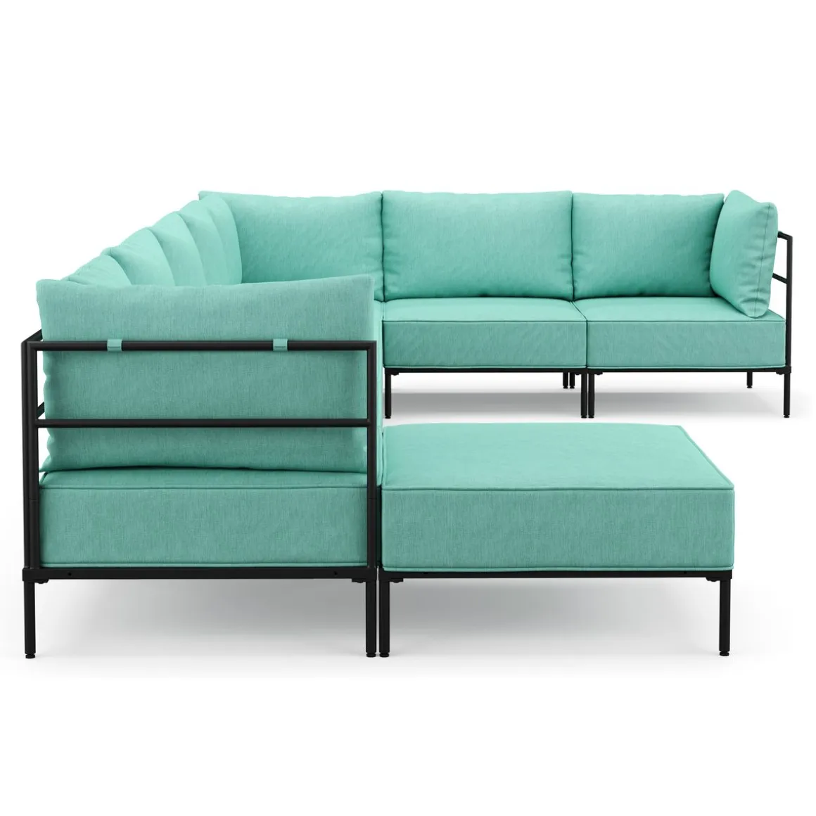 Ecksofa ETHAN Deluxe 6-Sitzer türkis