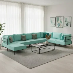 Ecksofa ETHAN Deluxe 6-Sitzer türkis