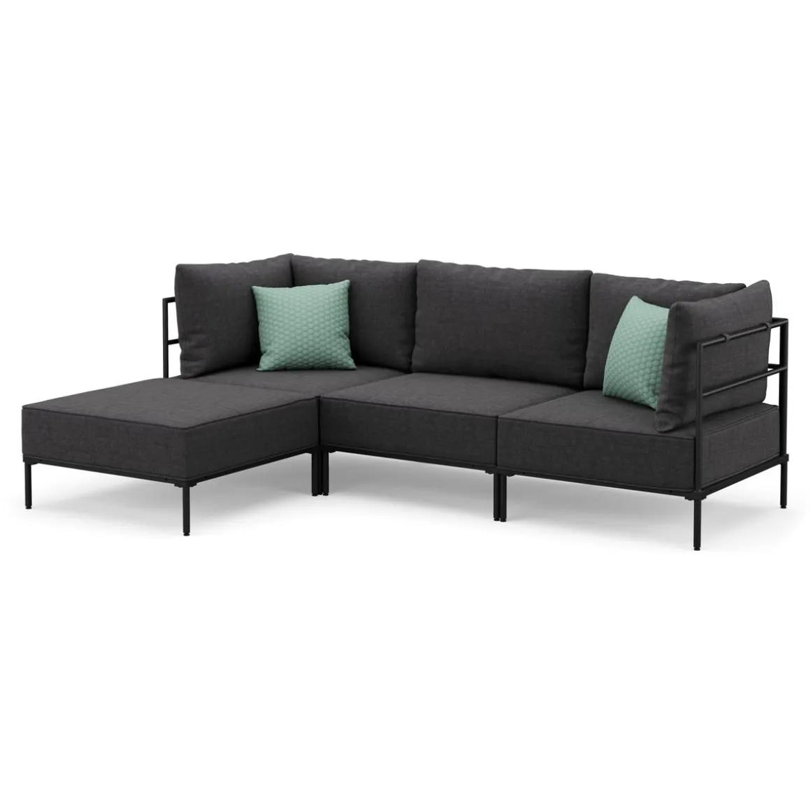 Ecksofa ETHAN 3-Sitzer anthrazit