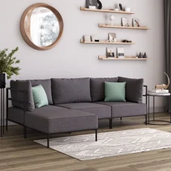 Ecksofa ETHAN 3-Sitzer anthrazit