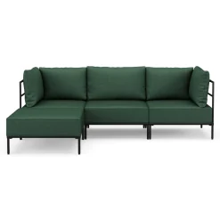Ecksofa ETHAN 3-Sitzer dunkelgrün
