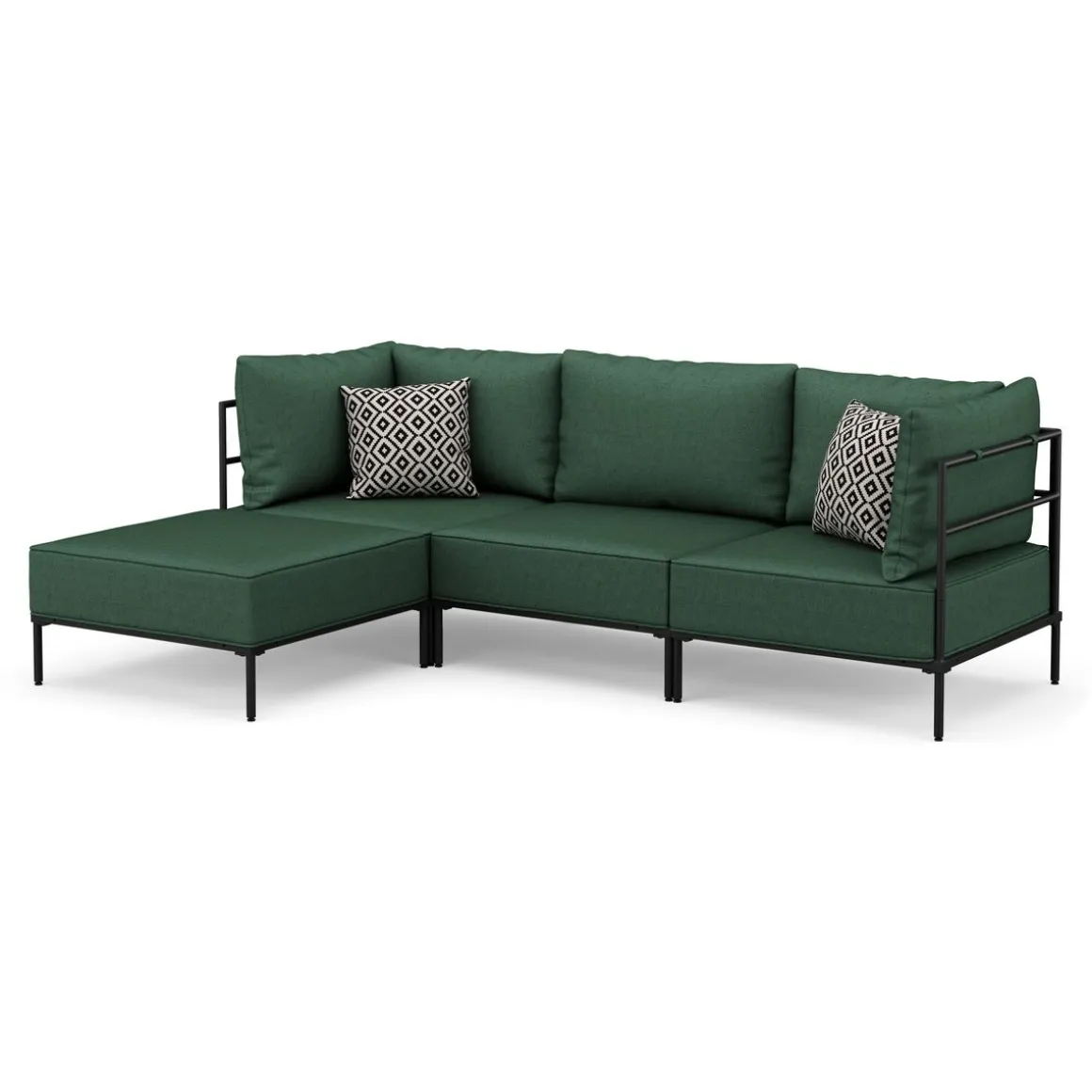 Ecksofa ETHAN 3-Sitzer dunkelgrün