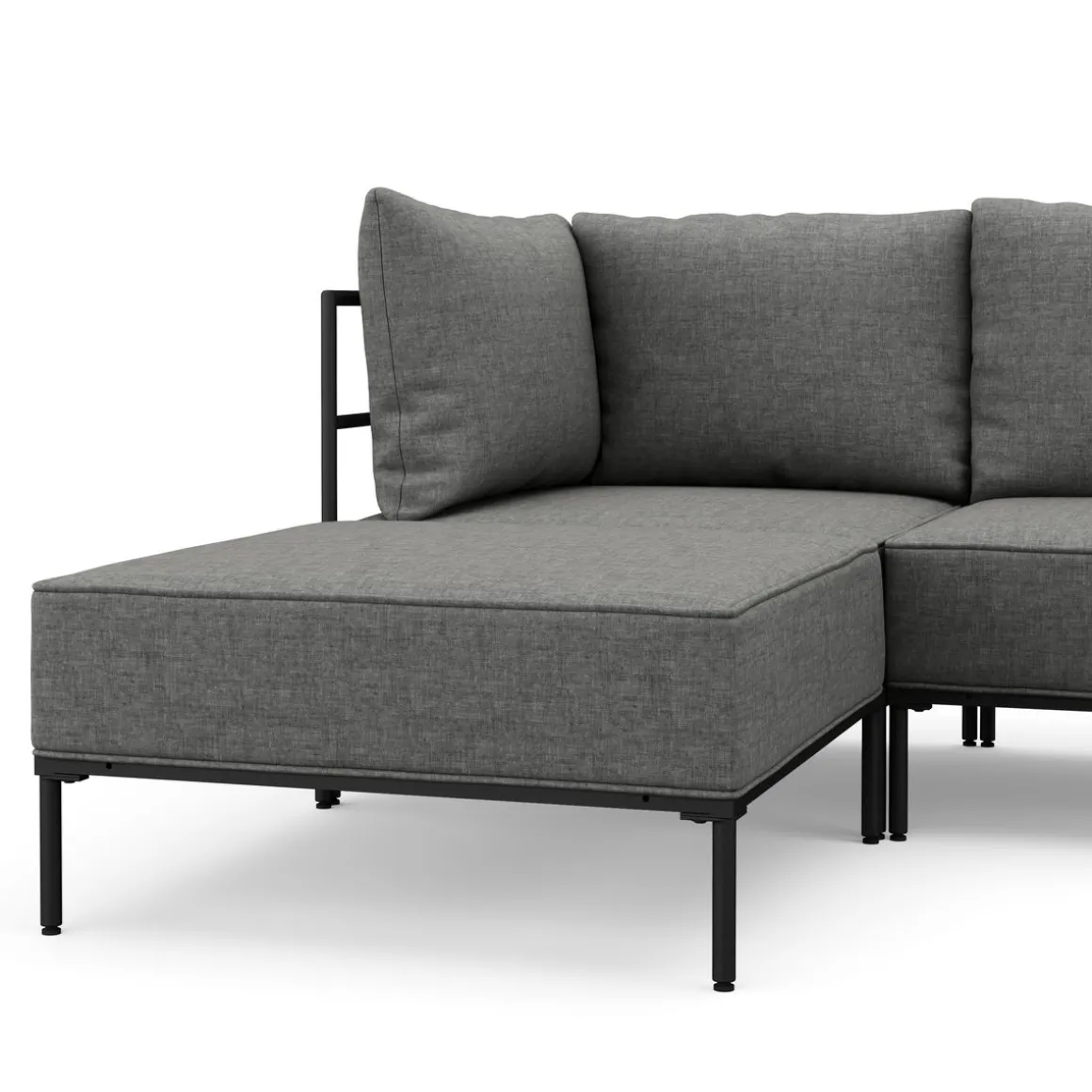 Ecksofa ETHAN 3-Sitzer hellgrau