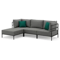 Ecksofa ETHAN 3-Sitzer hellgrau