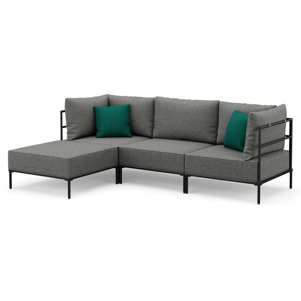 Ecksofa ETHAN 3-Sitzer hellgrau