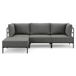 Ecksofa ETHAN 3-Sitzer hellgrau
