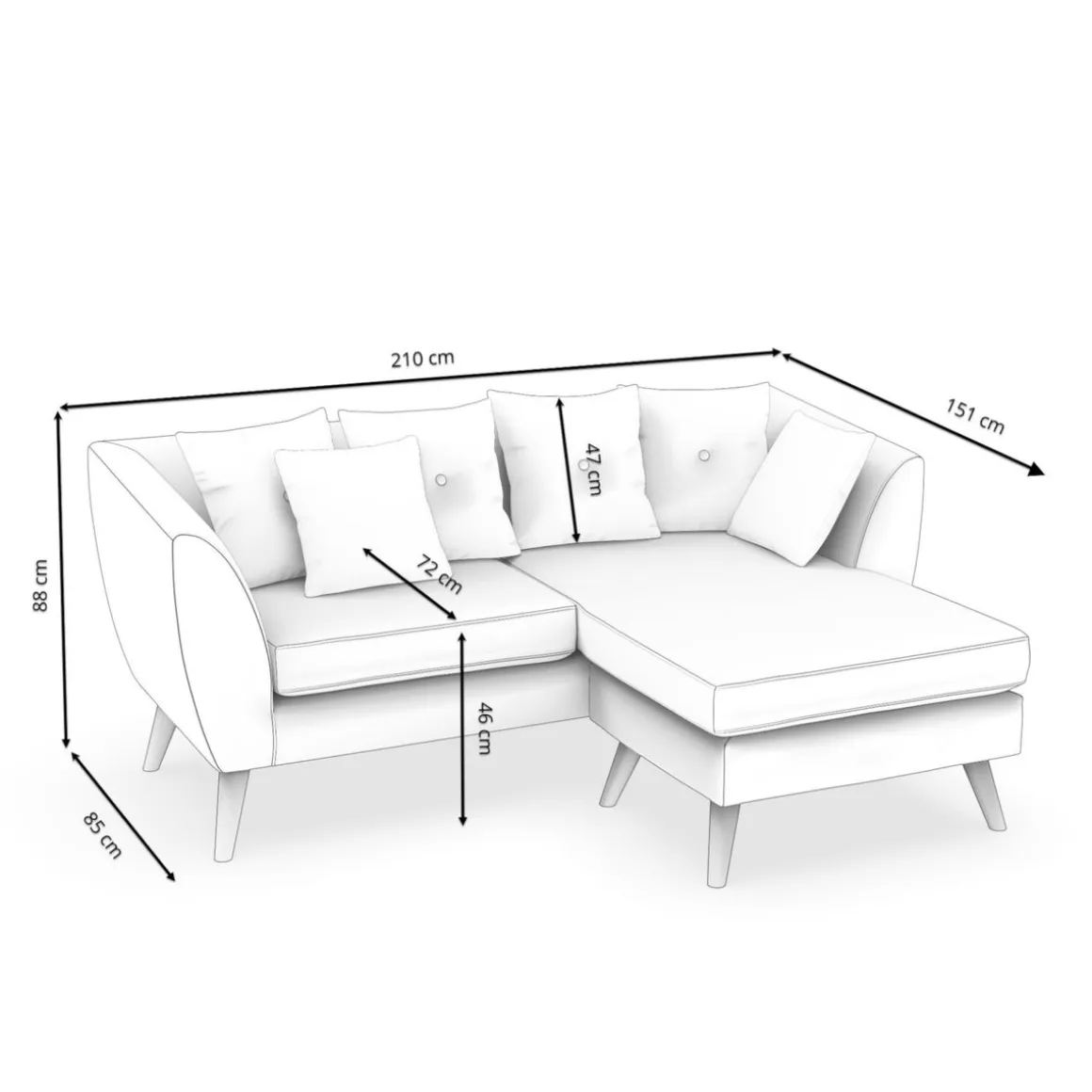 Ecksofa HAILY anthrazit