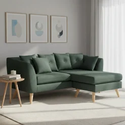 Ecksofa HAILY dunkelgrün
