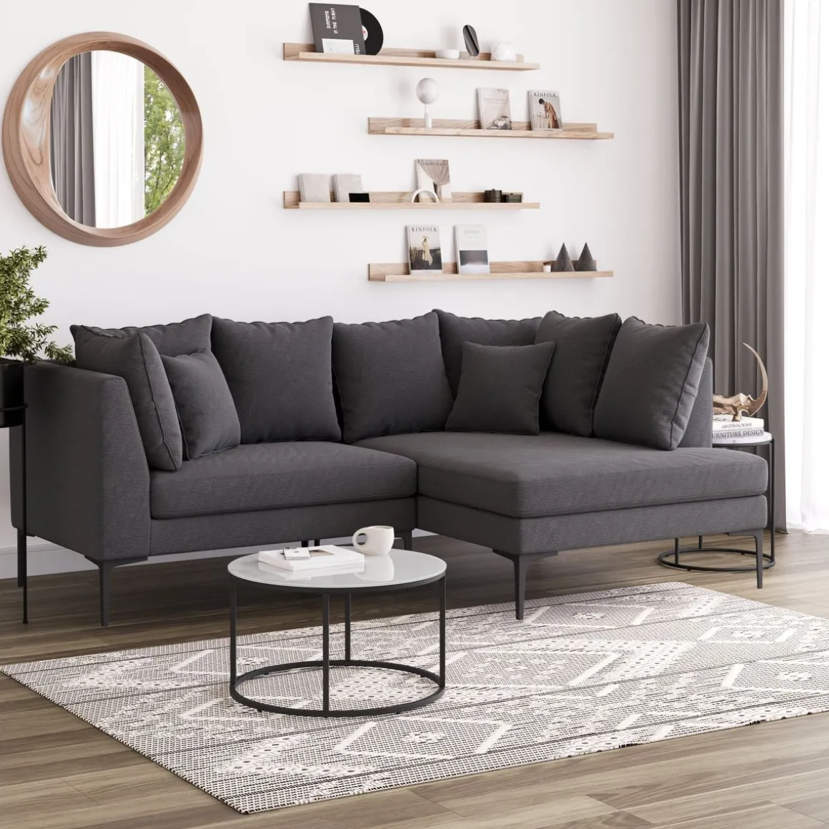 Ecksofa JOEY rechts anthrazit