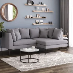 Ecksofa JOEY rechts hellgrau