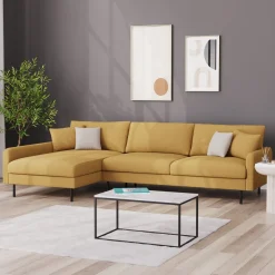 Ecksofa LEAH links gelb