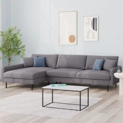 Ecksofa LEAH links grau