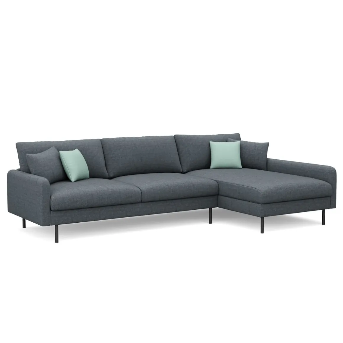 Ecksofa LEAH rechts anthrazit