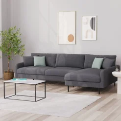 Ecksofa LEAH rechts anthrazit