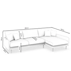 Ecksofa LEAH rechts gelb