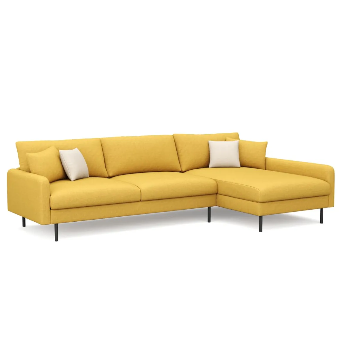 Ecksofa LEAH rechts gelb