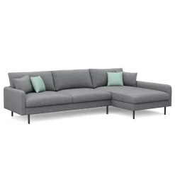 Ecksofa LEAH rechts grau