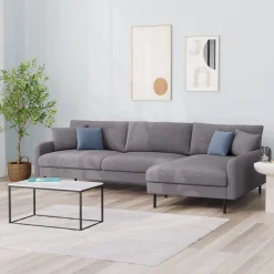 Ecksofa LEAH rechts grau