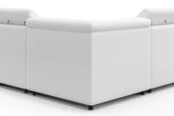 Ecksofa Leder CRISTIANO links/rechts weiss