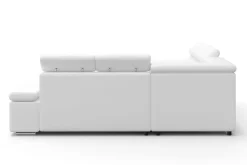 Ecksofa Leder CRISTIANO links/rechts weiss