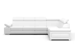 Ecksofa Leder CRISTIANO links/rechts weiss