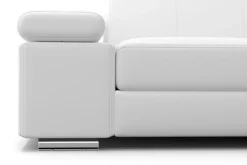 Ecksofa Leder CRISTIANO links/rechts weiss