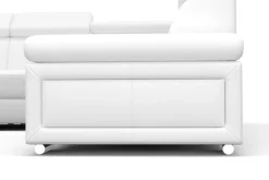Ecksofa Leder CRISTIANO links/rechts weiss