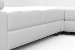 Ecksofa Leder CRISTIANO links/rechts weiss
