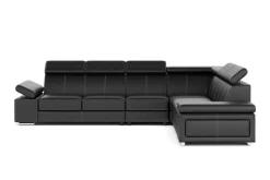Ecksofa Leder CRISTIANO links/rechts schwarz