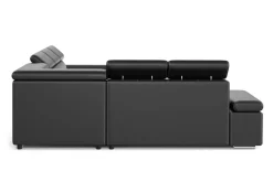 Ecksofa Leder CRISTIANO links/rechts schwarz
