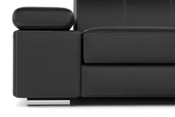 Ecksofa Leder CRISTIANO links/rechts schwarz
