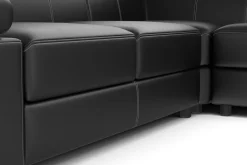 Ecksofa Leder CRISTIANO links/rechts schwarz