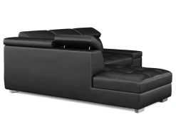 Ecksofa Leder DEBORA links schwarz