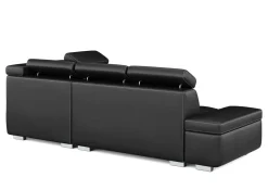 Ecksofa Leder DEBORA rechts schwarz