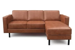 Ecksofa Leder DUKE rechts braun