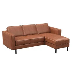 Ecksofa Leder DUKE rechts braun