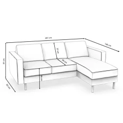 Ecksofa Leder DUKE rechts braun