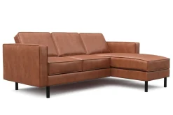 Ecksofa Leder DUKE rechts braun